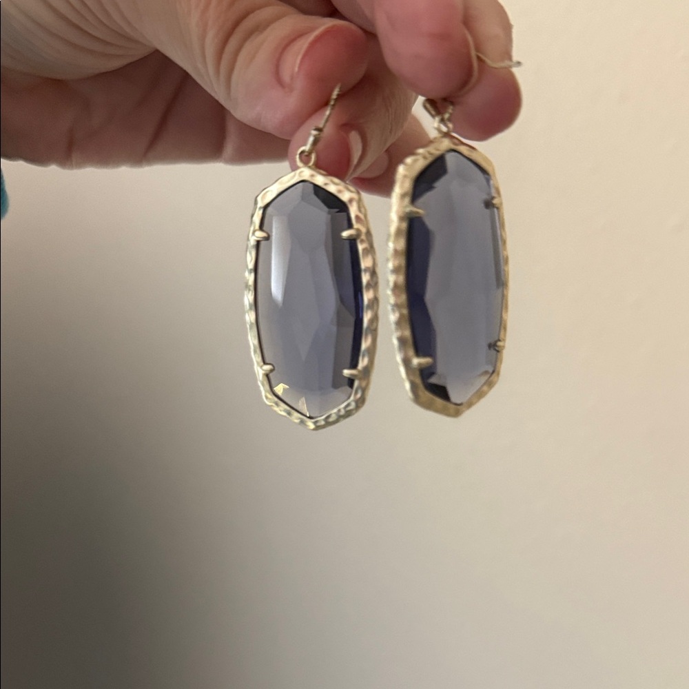 Elegant Gold and Blue Drop Earrings